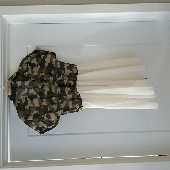 Shi Shang Yi Ge Georgette Military Style Print Dress Size XS - Picture 4 of 16